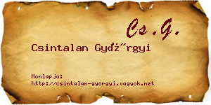 Csintalan Györgyi névjegykártya
